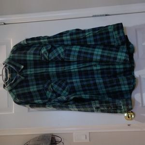 Green and blue flannel